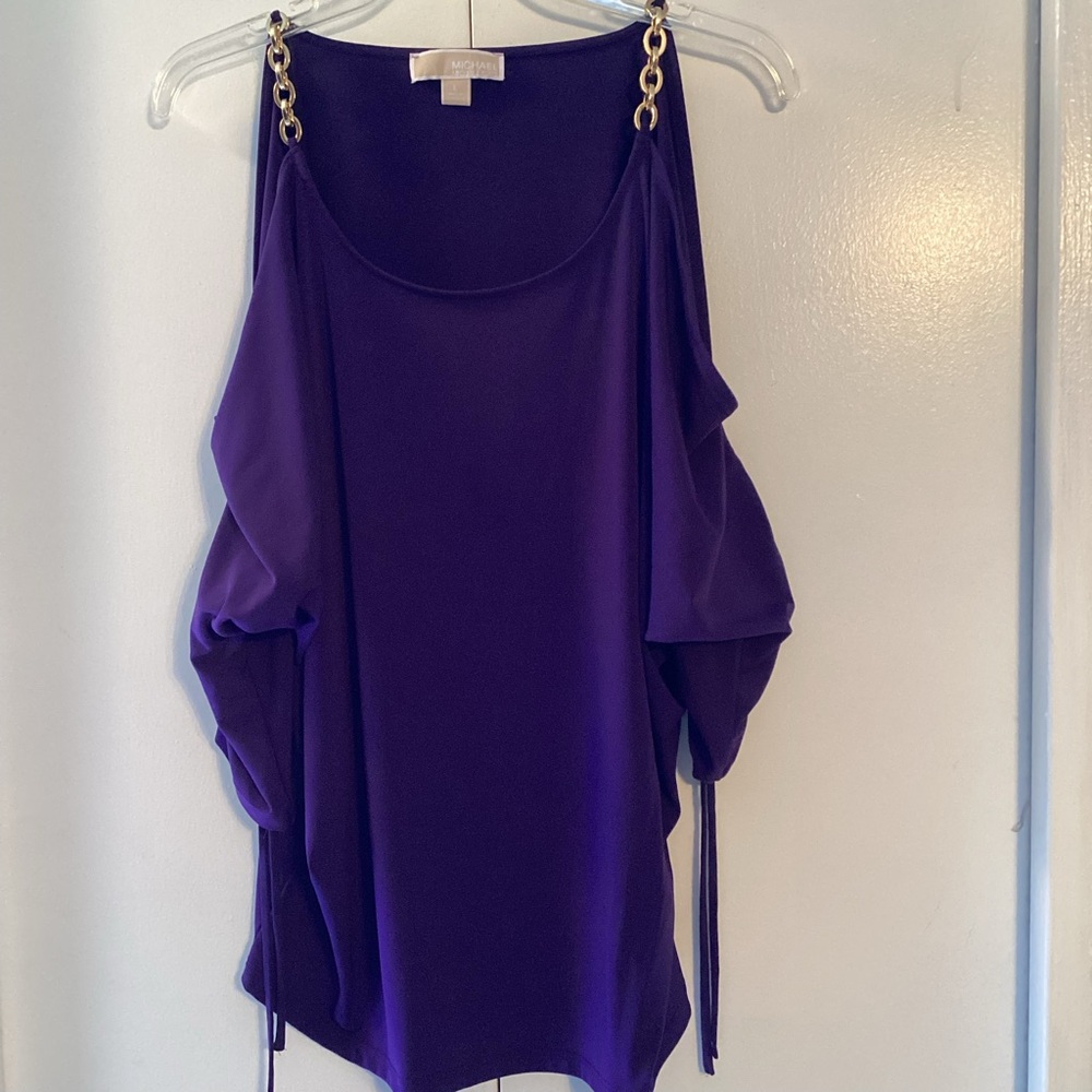 Michael Kors Purple Blouse with Chain Straps